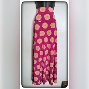 Lularoe Pink & Orange Maxi Skirt Sz M NWT